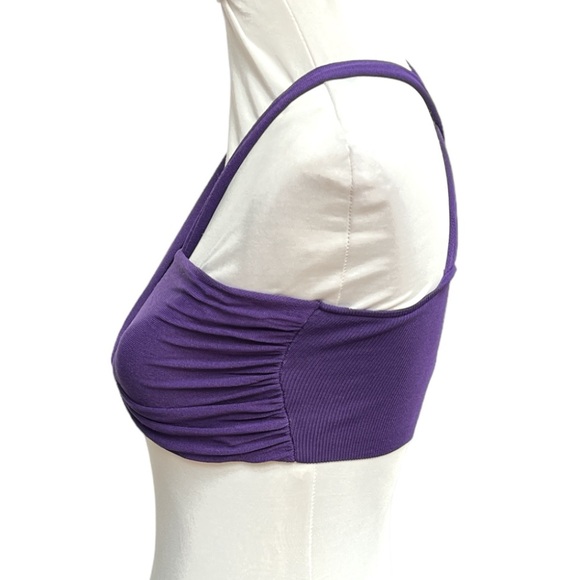 Zara Ribbed Halter Cropped Top Purple Size Small - Picture 4 of 12